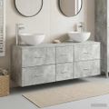 vidaXL Set kabinetov do kúpeľne 3 ks Betónovo sivá 49,5 x 41 x 64,5 cm