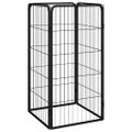 vidaXL Ohrádka pre psov 4 panely čierna 50x100 cm práškovaná oceľ