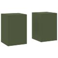 vidaXL Stojan na rastliny 2 pcs Olivovo zelená 24 x 24 x 35 cm Oceľ