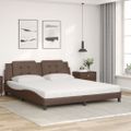vidaXL Posteľ s matracom Zadar hnedá 180x200 cm umelá koža