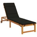 vidaXL Vankúš na ležadlo GEMERT 100% polyester Čierna 200 x 50 x 3 cm