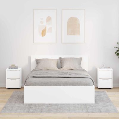 vidaXL Nočné stolíky 2 ks Biela 30,5 x 30 x 43 cm Kompozitné drevo
