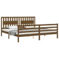 vidaXL Posteľný rám s čelom medovo-hnedý 200x200 cm masívne drevo