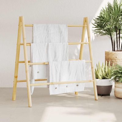 vidaXL Dvojitý rebrík na uteráky so 4 priečkami 90x50x100 cm bambus