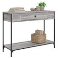 vidaXL Konzolový stolík sivý sonoma 100x34,5x75 cm kompozitné drevo