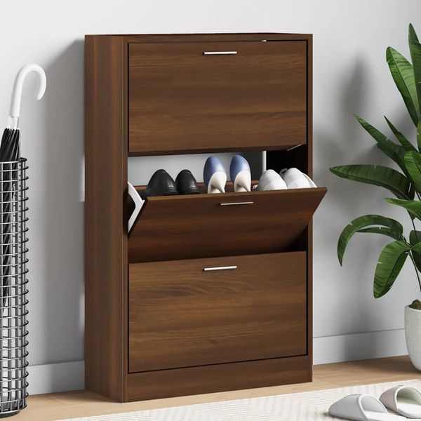 vidaXL Botník hnedý dub 63x24x103 cm spracované drevo