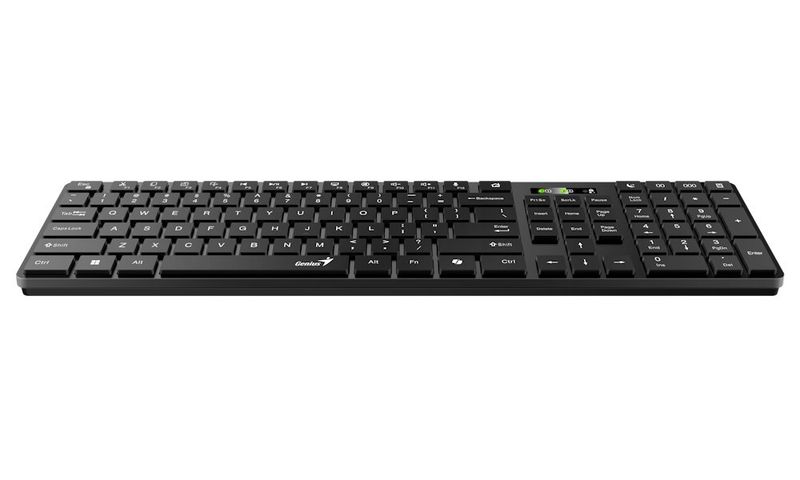 GENIUS Slimstar 7250BT Black/ bezdrátová 2,4GHz + BT5.0/ Copilot/ USB/ černá/ CZ+SK layout Klávesnice, bezdrátová, Bluetooth 5.0, 2,4GHz, USB prijímac, Copilot klávesa, CZ+SK layout, cerná