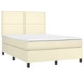 vidaXL Boxspring posteľ s matracom krémová 140x190 cm umelá koža