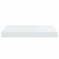 vidaXL Plávajúce nástenné police 2 ks, lesklé biele 40x23,5x3,8 cm, MDF