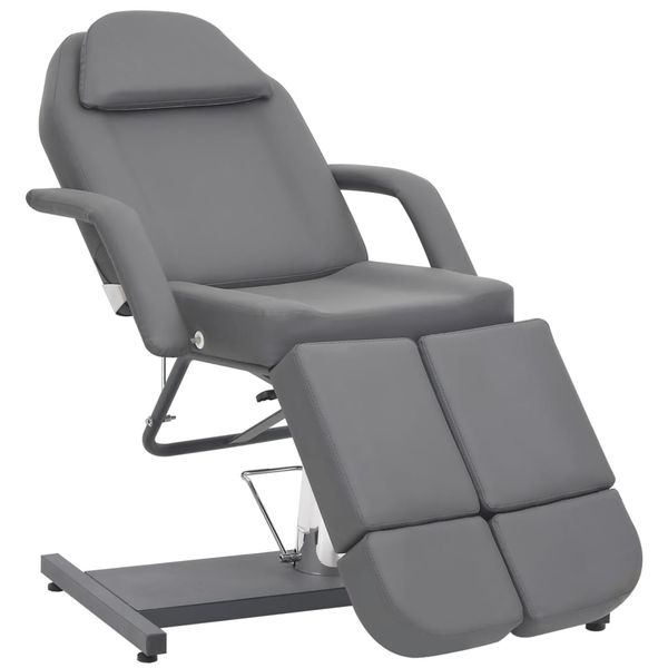vidaXL Kozmetické kreslo z umelej kože, sivé 180x62x78 cm
