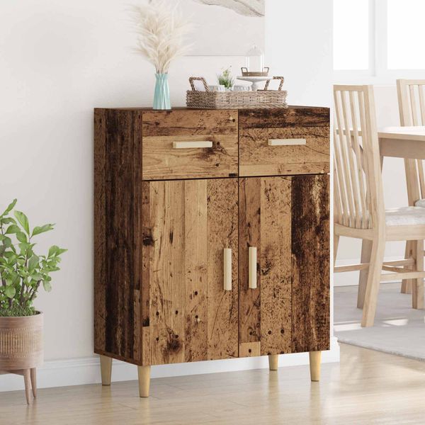 vidaXL Servírovacia skriňa so zásuvkou Staré drevo 34 x 69.5 x 89 cm