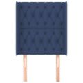 vidaXL Čelo postele so záhybmi modré 83x16x118/128 cm látka