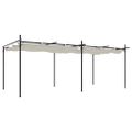vidaXL Pergola so zaťahovacou strechou krémová 589x292x230 cm