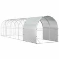 vidaXL Kurník pre kurčatá Strieborná 800 x 200 x 200 cm