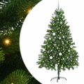 vidaXL Vianočný stromček s 300 LED-i so stojanom Zelená 180 cm PE