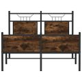 vidaXL Posteľný rám bez matraca dymový dub 120x190 cm borovicový masív