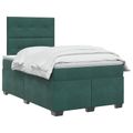 vidaXL Posteľ boxspring s matracom Tmavozelená 120 x 190 cm Zamat