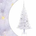 vidaXL Umelý vianočný stromček s 150 LED-i Biela 120 cm PVC a oceľ