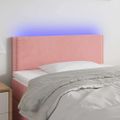 vidaXL Čelo postele s LED ružové 100x5x78/88 cm zamat