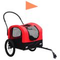 vidaXL Vozík pre domáce zvieratá na bicykel/beh 2-v-1, červeno čierny