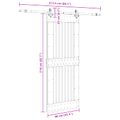 vidaXL Posuvné dvere NARVIK Prírodná a čierna 90 x 210 cm (213,5 cm)