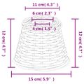 vidaXL Tienidlo na stropnú lampu hnedé Ø15x12 cm prútie