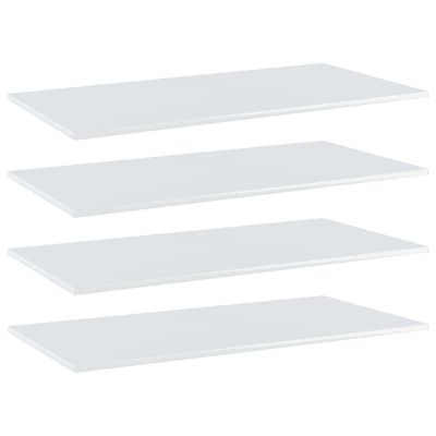 vidaXL Prídavné police 4ks, lesklé biele 80x20x1,5cm, kompozitné drevo