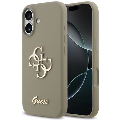 Puzdro Guess Silicone Big 4G Script pre iPhone 17 hnedá