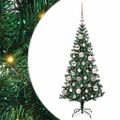 vidaXL Umelý predsvietený vianočný stromček Zelená 120 cm PVC a kov