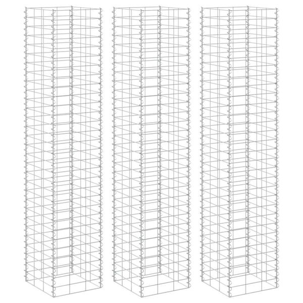 vidaXL Gabiónové vyvýšené záhony 3 ks 30x30x200 cm, železo