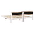 vidaXL Rám postele Biela a svetlosivá 200 x 200 cm Borovicový masív