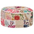 vidaXL Patchwork taburetka z bavlny okrúhla 40x20 cm béžová