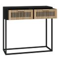 vidaXL Konzolový stolík čierny 80x30x75 cm kompozitné drevo a železo