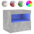 vidaXL Nočný stolík s LED svetlami betónovo sivý 50x40x45 cm