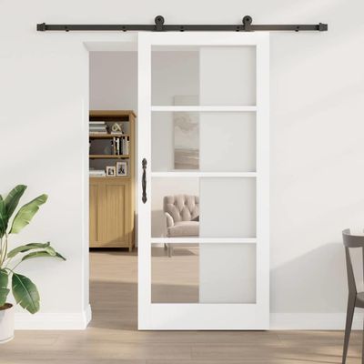 vidaXL Posuvné dvere ORKDAL Biela a čierna 93 x 211 cm
