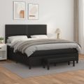 vidaXL Boxspring posteľ s matracom čierna 160x200 cm umelá koža