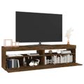 vidaXL TV skrinky s LED svetlami 2 ks tmavý dub 75x35x40 cm
