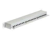 Prepojovací panel - CAT 6 - RJ-45 X 24 - svetlosivá - 1U - 19"
