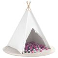 vidaXL Teepee stan Biela 120 x 120 x 150 cm Textil a plast