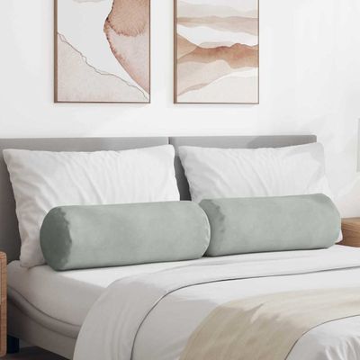 vidaXL Podložkové vankúše 2 pcs Svetlosivá Ø 25 x 70 cm