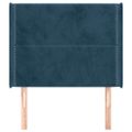vidaXL Čelo postele so záhybmi tmavomodrá 103x16x118/128 cm zamat