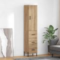 vidaXL Highboard Remeselný dub 34,5 x 34 x 180 cm Kompozitné drevo