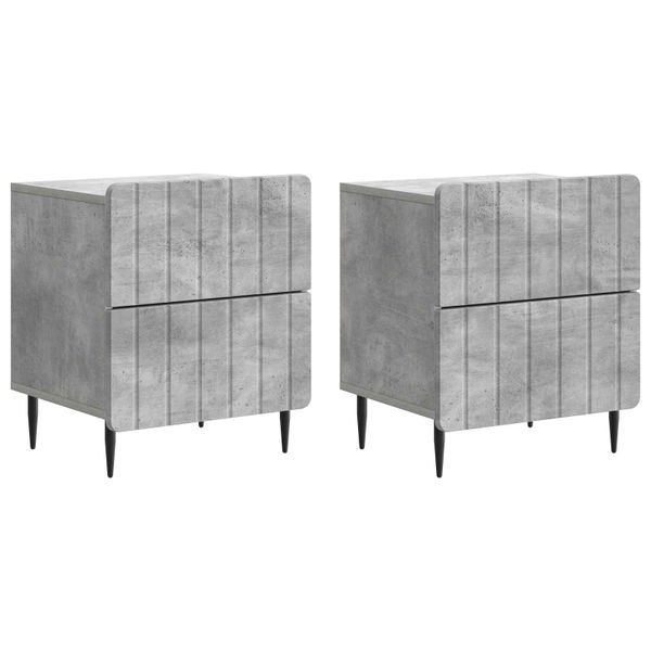 vidaXL Nočný stolík 2 pcs Betónovo sivá 43 x 34,5 x 49,5 cm