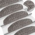vidaXL Schodové rohože 20 ks 65x21x4 cm sivé, polkruhové, veľké