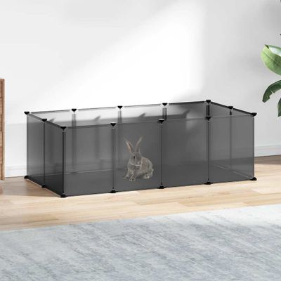 vidaXL Klietka pre malé zvieratá čierna 144x74x46,5 cm PP a oceľ