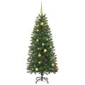 vidaXL Umelý vianočný stromček s 150 LED-i Zelená 150 cm PE a PVC