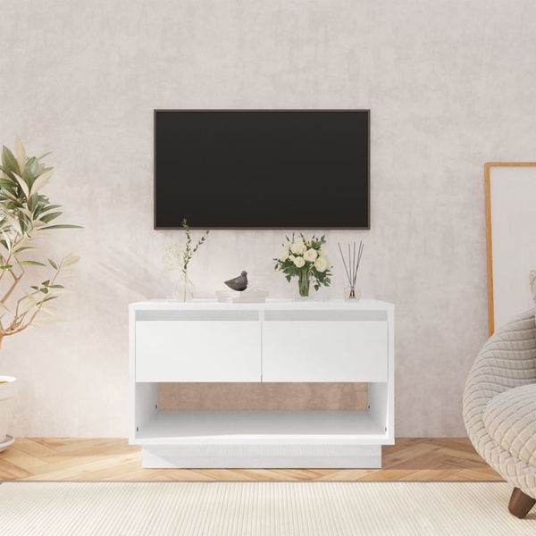 vidaXL TV skrinka, lesklá biela 70x41x44 cm, kompozitné drevo