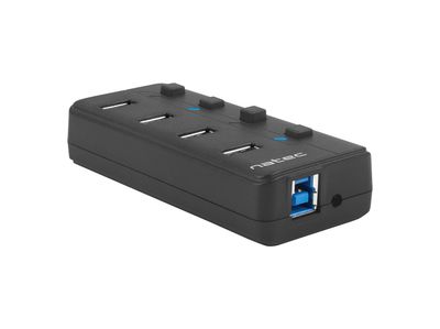 Natec Mantis 2 aktívny rozbočovač s funkciou nabíjania 4x USB 3.0 HUB, vypínač, napájací adaptér