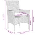 vidaXL 9-dielna záhradná jedálenská súprava+podložky, sivá, polyratan