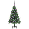 vidaXL Umelý vianočný stromček Zelená 120 cm PVC a Oceľ a Plast